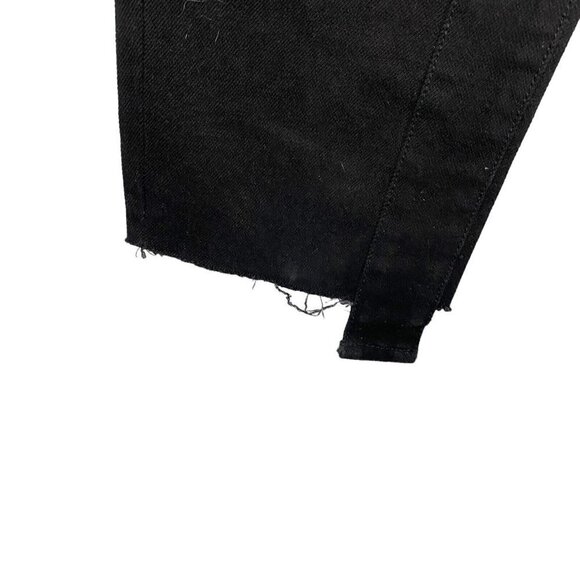 GFC Toronto Men's Black Dark Wash Distressed Raw Hem Slim Denim Jeans US 36 - Picture 9 of 16
